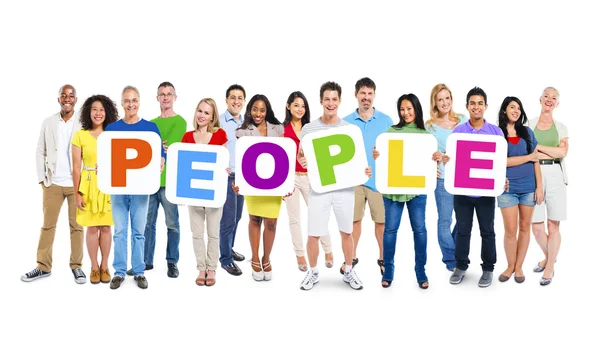 People Holding word People — Stock Photo, Image