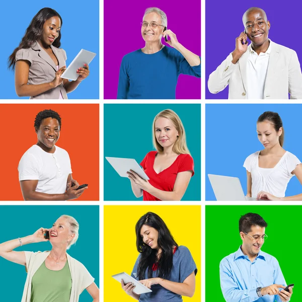 Multi-Ethnic People Social Networking — Stock Photo, Image