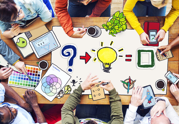 Busy Multiethnic People Working