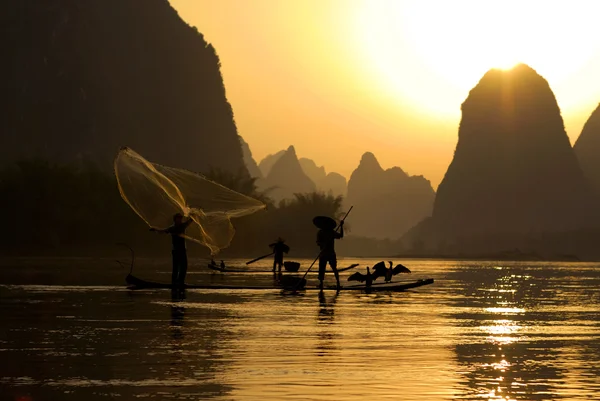 Fiske på Li-floden — Stockfoto