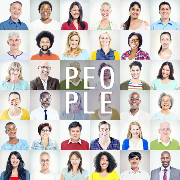 Portrait of Multiethnic Diverse Colorful People — Stock Photo, Image