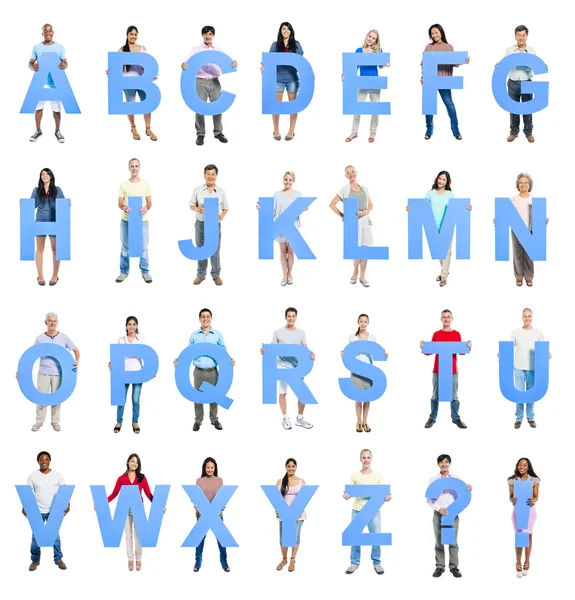 People holding the Letter A-Z — Stock Photo, Image