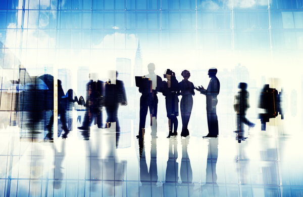 Abstract Image of Business People's Busy Life