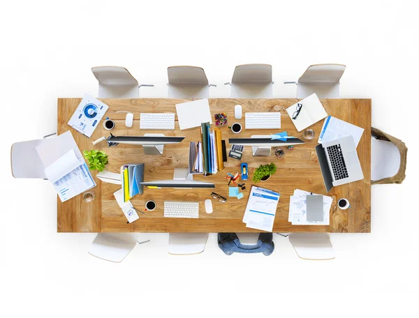 Office Table with Equipments and Chairs — Stock Photo, Image
