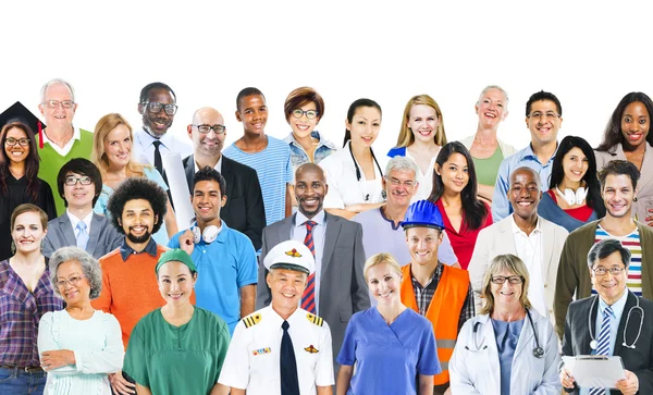 Emberek multietnikus, változatos, vegyes foglalkozás — Stock Fotó