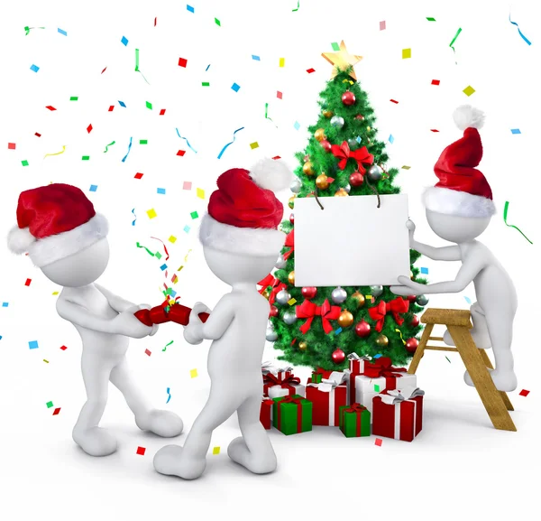 Group of people celebrating on christmas — Stock Photo, Image