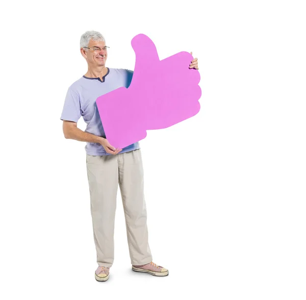 Adult Holding Thumbs Up — Stock Photo, Image