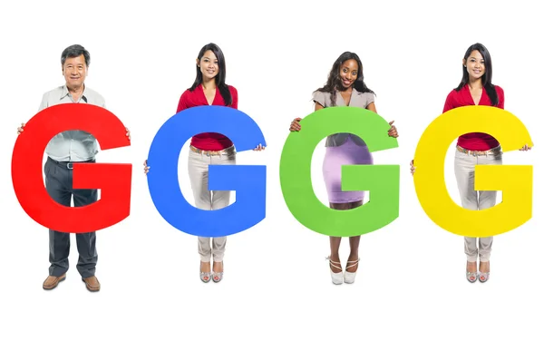 People holding letters 'G' — Stock Photo, Image