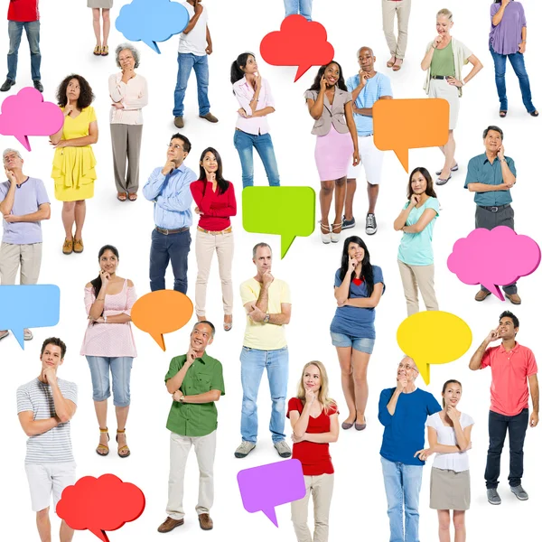 People with speech bubbles — Stock Photo, Image