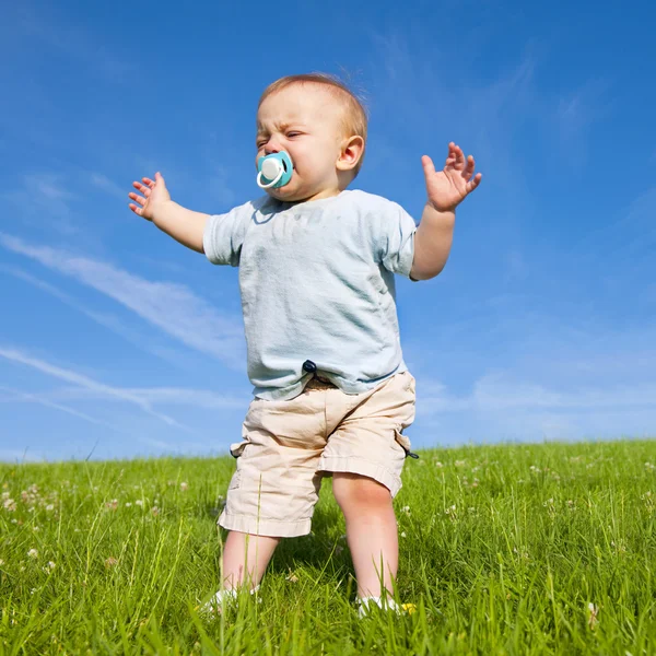 Bébé perdu dans les prairies — Photo