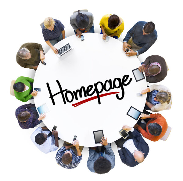Group of People with Homepage