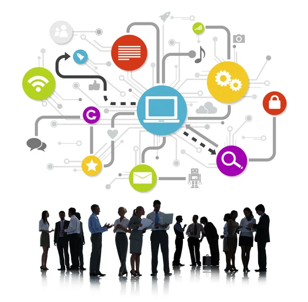Group Of Business People Working And Global Networking Themed Im — Stock Photo, Image