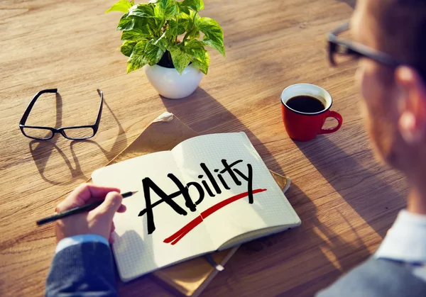 Businessman Brainstorming About Ability — Stock Photo, Image