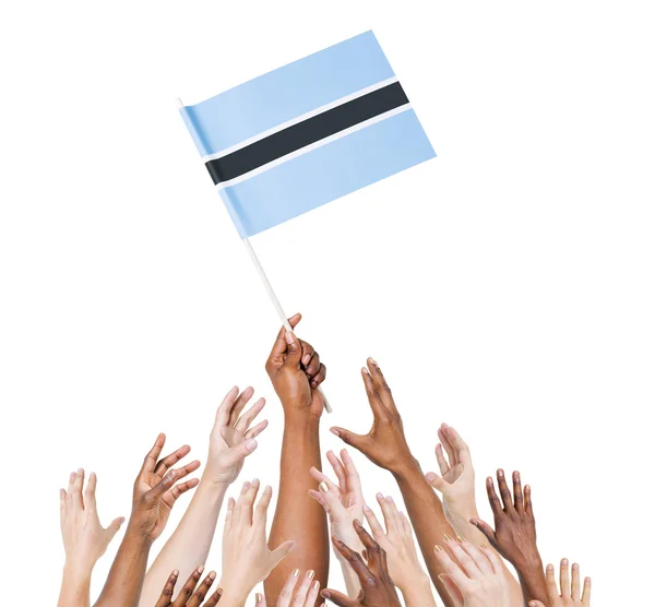 People Holding Flag Of Botwana — Stock Photo, Image