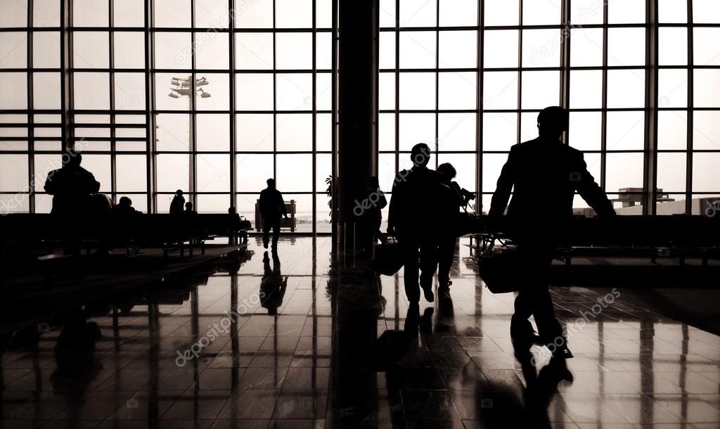 Business travelers at airport