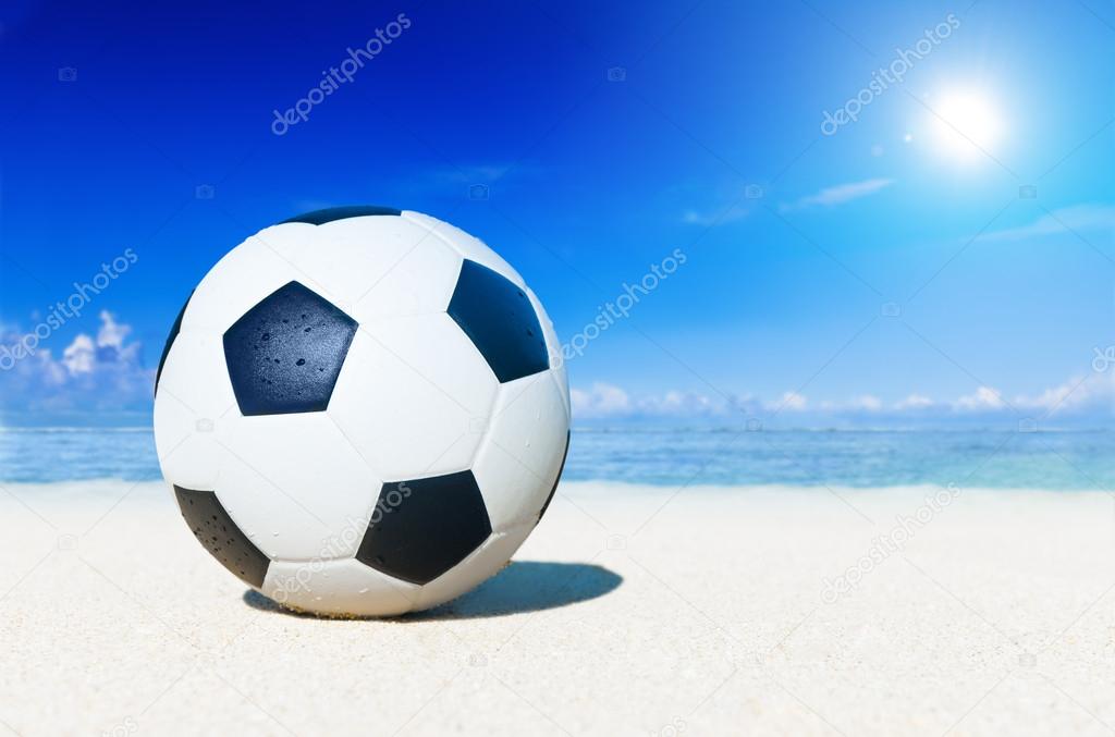 Football on beach