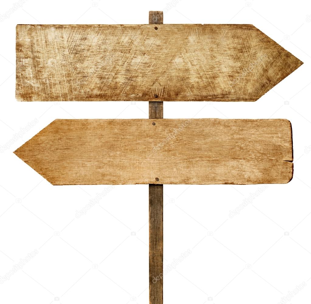 Wooden arrow signs