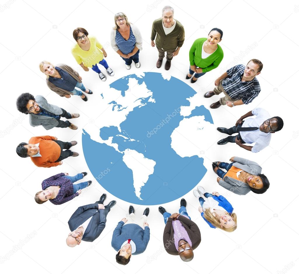 Multiethnic People and Globe