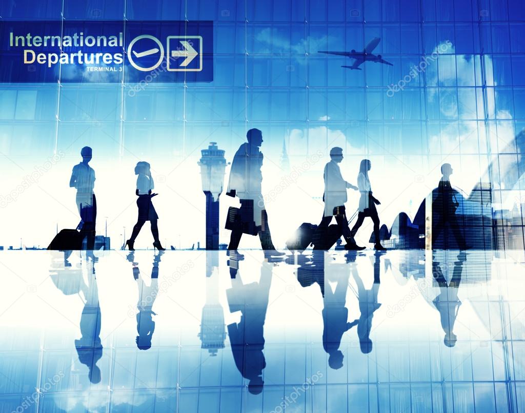 Business People Walking in Airport