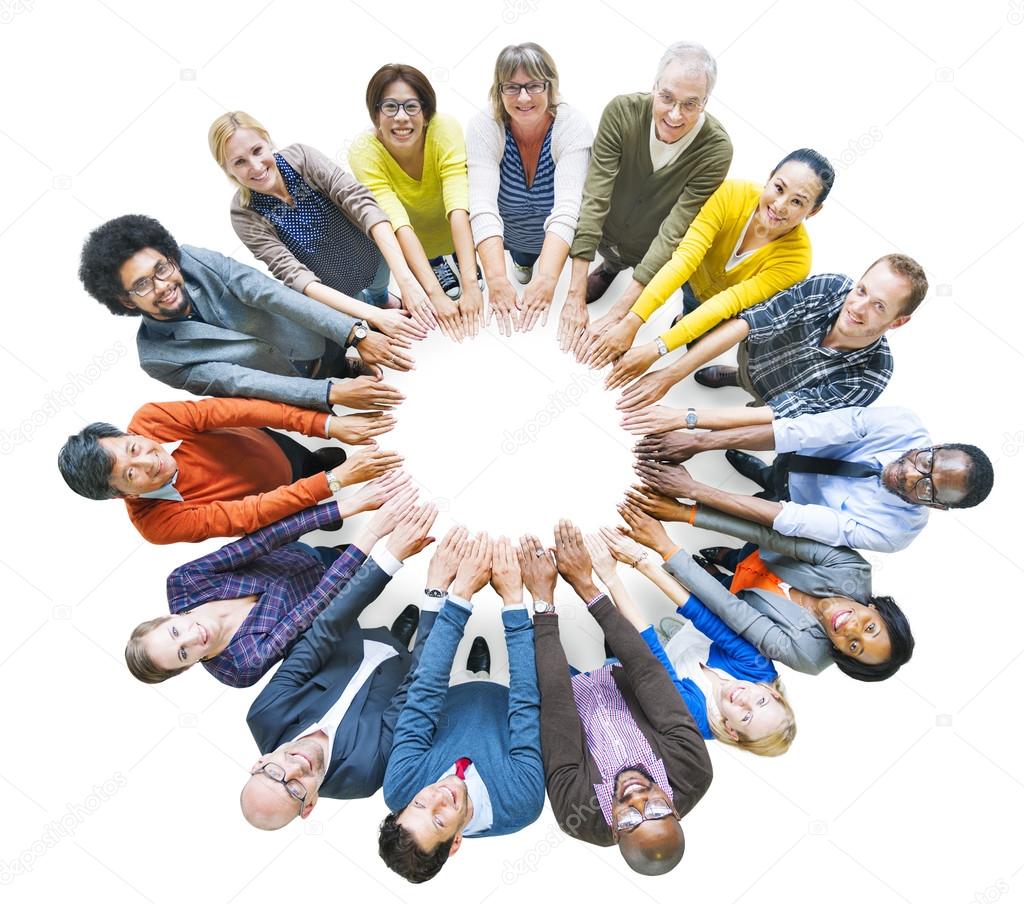 Diverse Group of People In Circle