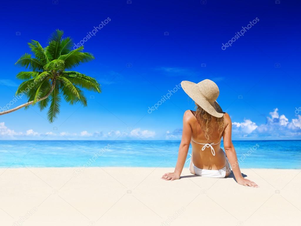 Woman relaxing on beach