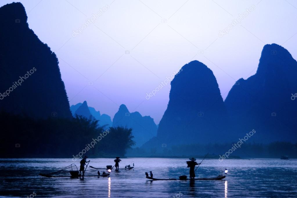 Cormorant fishing, Guilin, China.