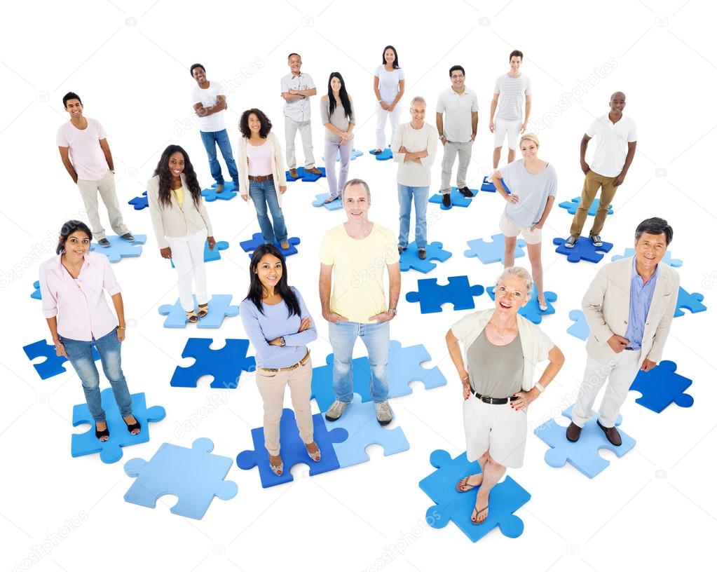 Large Group of People on puzzles