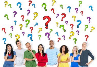 People and Asking Questions marks clipart