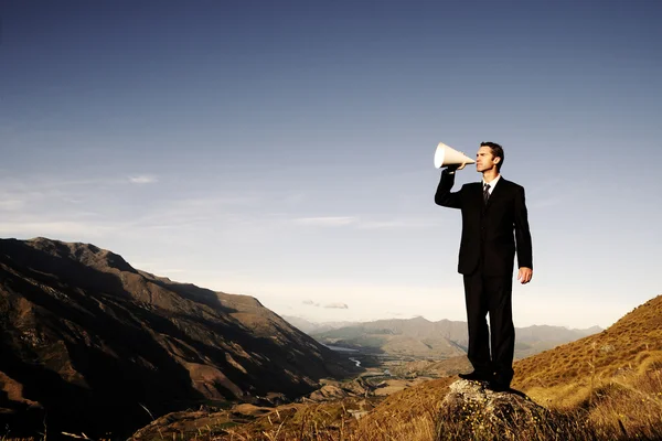 Businessman shouting — Stock Photo, Image