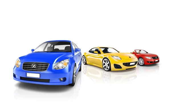 Multi colorido carros modernos — Fotografia de Stock