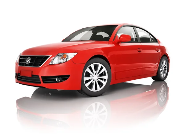 Red car  on white background — Stock Photo, Image