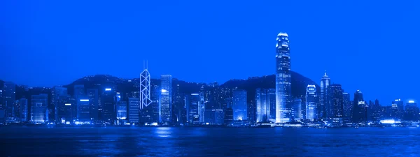 Panorama hong kong nocą — Zdjęcie stockowe