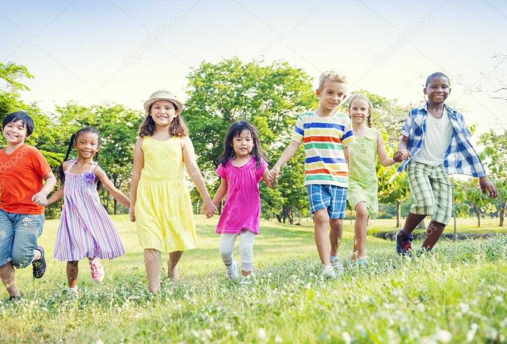 Children walking in Park — Stock Photo © Rawpixel 52470341