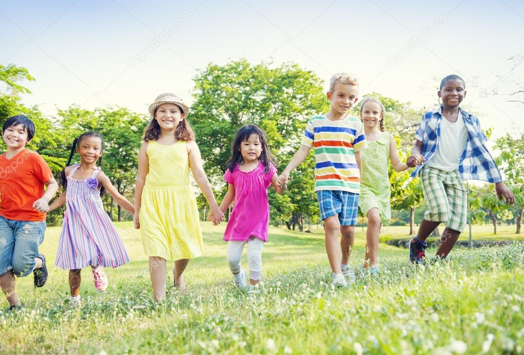 Children walking in Park