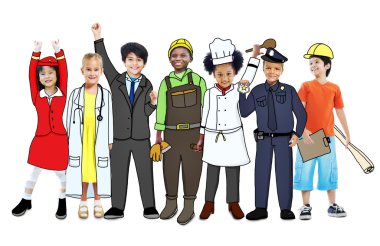Profesyonel meslek konsepti ile çocuk
