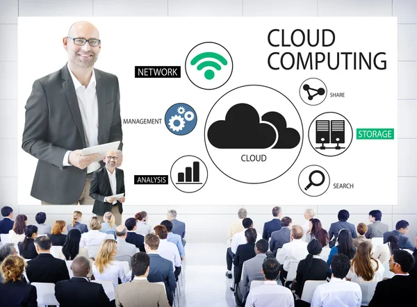 Business People in Cloud Computing Seminar — Stock Photo, Image