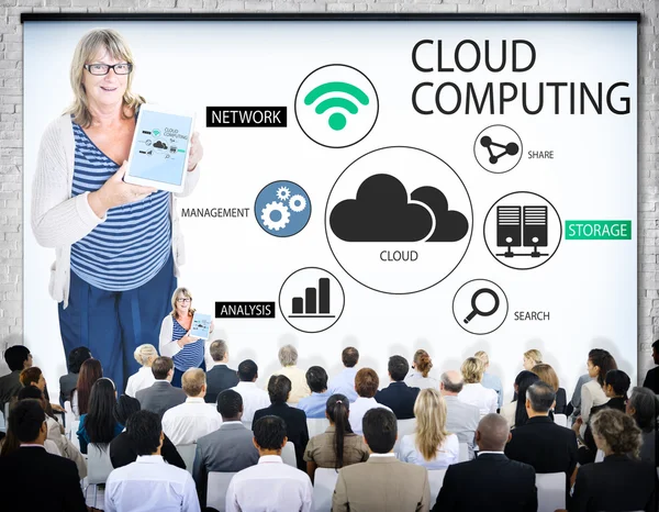 Business People in Cloud Computing Seminar — Stock Photo, Image