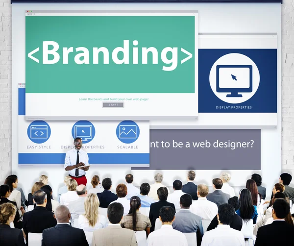 Podnikatelé v Branding prezentace — Stock fotografie