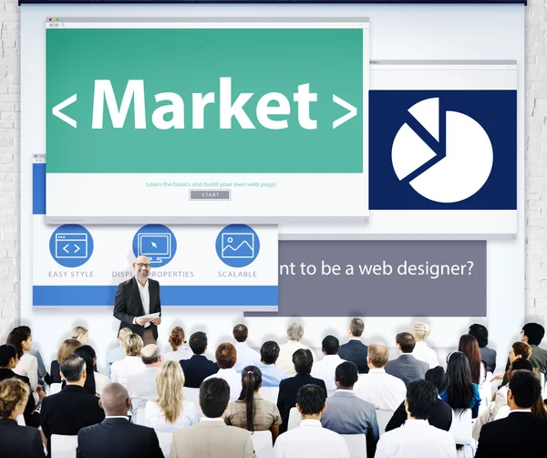 Business People at Market Presentation — Stock Photo, Image