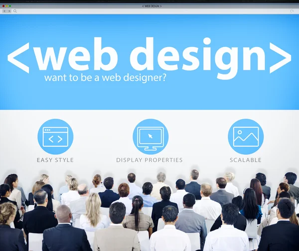Pessoas de negócios no Seminário Web Design — Fotografia de Stock