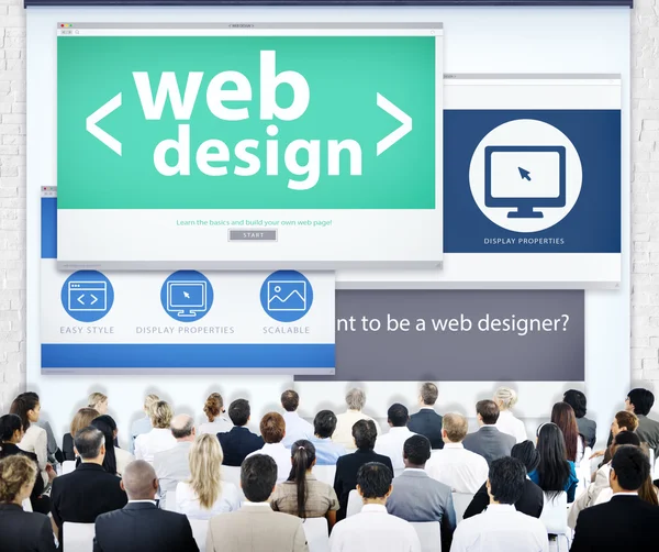 Ludzie biznesu w sieci Web Design konferencji — Zdjęcie stockowe