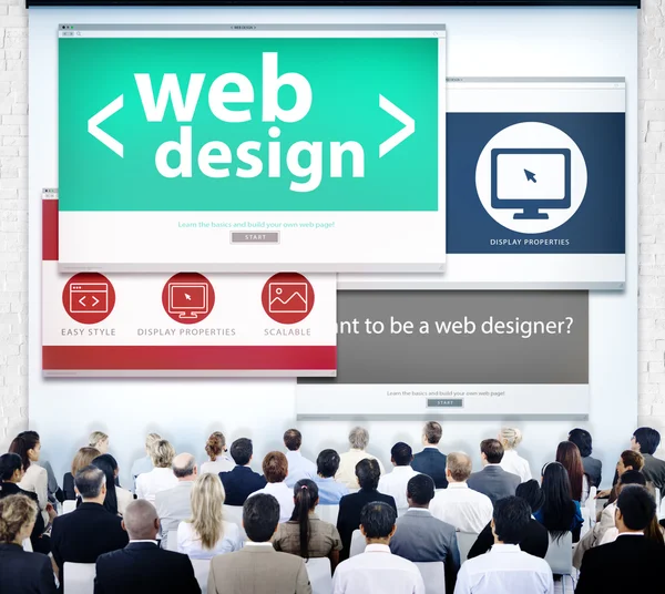 Ludzie biznesu w sieci Web Design seminarium — Zdjęcie stockowe