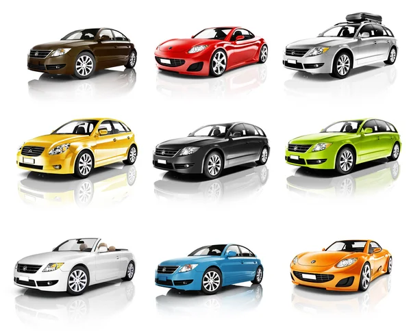 Collection of 3D Cars — Stock Photo, Image