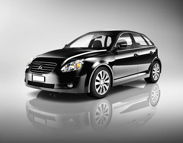 Black Sedan Studio Shot — Stock Photo, Image