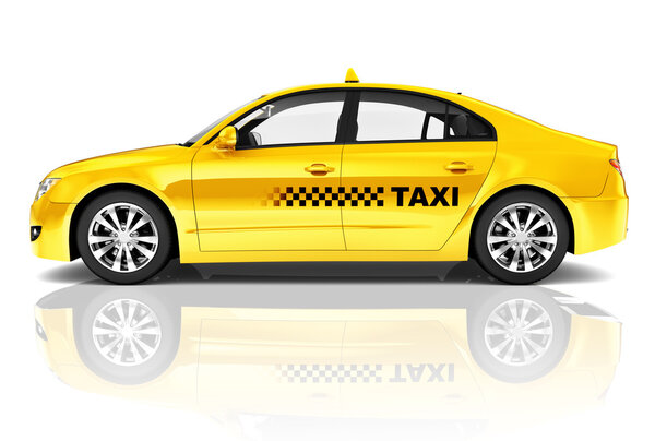 Yellow Sedan Taxi Car