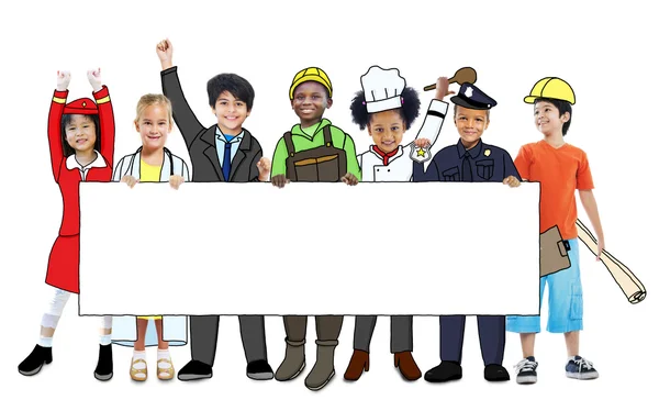 Dzieci w snach pracy jednolity — Zdjęcie stockowe