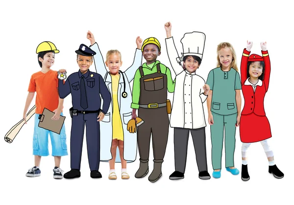 Kinder mit unterschiedlichen Berufen — Stockfoto