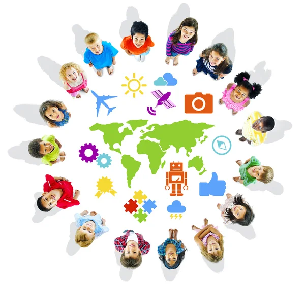 Multi-Ethnic Children with World Concepts — Stock Photo, Image