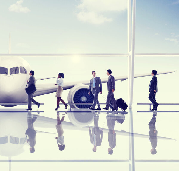 Business People Walking in Airport