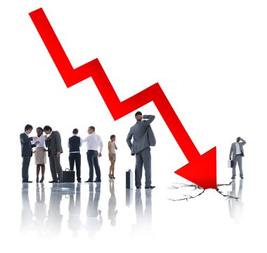 Business People and Economic Crisis sign clipart